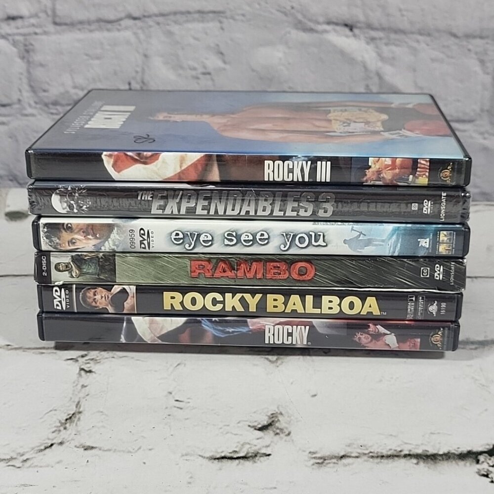 Sylvester Stallone Movies DVD Lot‎ Of 6 Action Rocky Rambo Expendables III